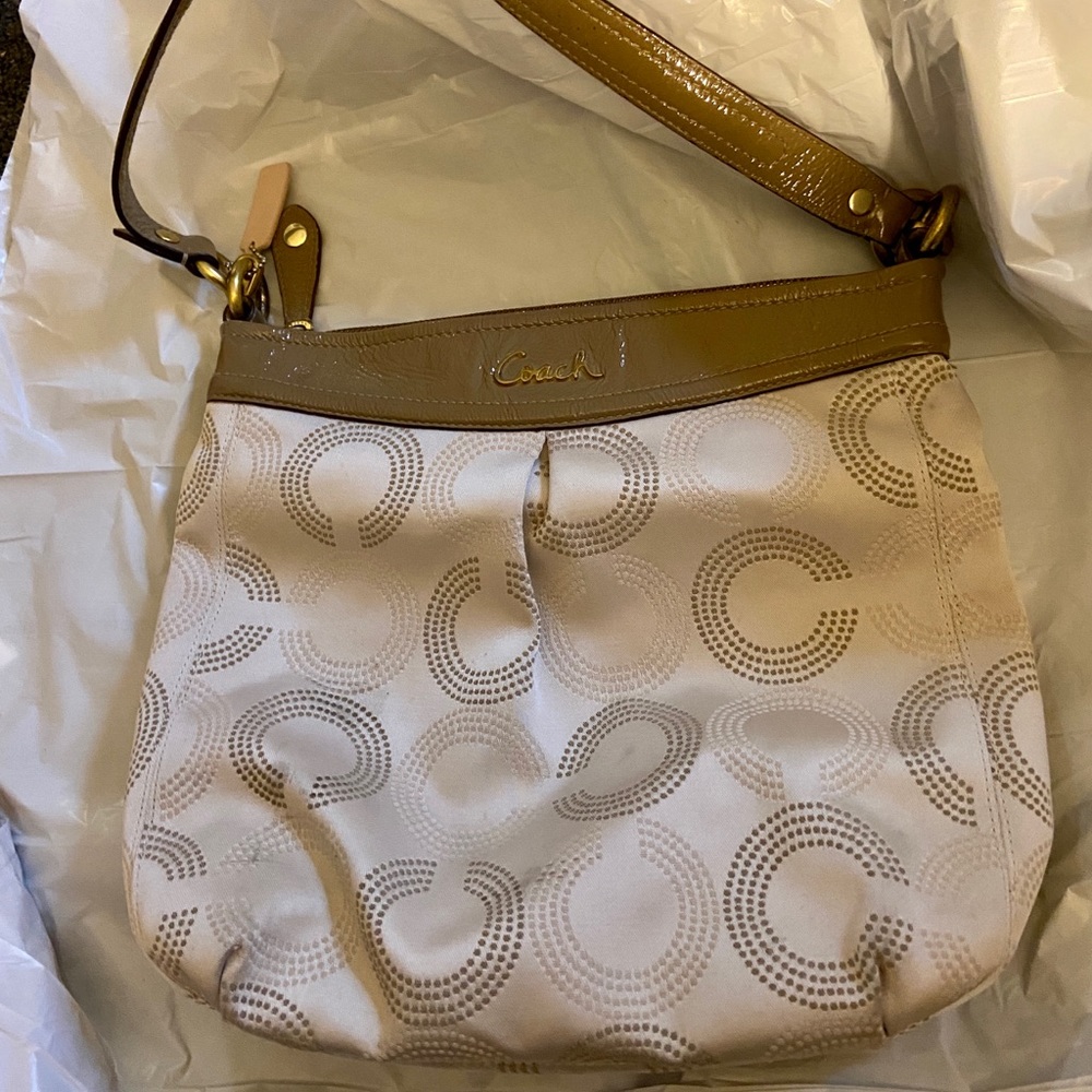Coach tan/beige signature logo Excellent condition shoulder bag